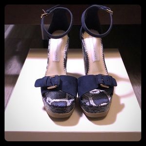 Stella McCartney Suade and Snake Skin Heels